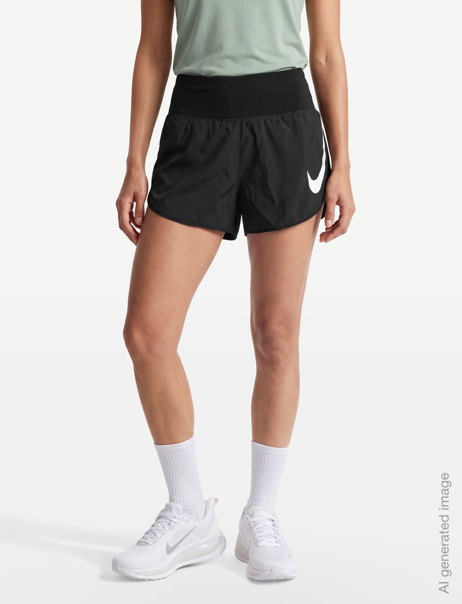 Nike - Nike Tempo Swoosh Short - laufshorts - black/reflective silv/white - 3