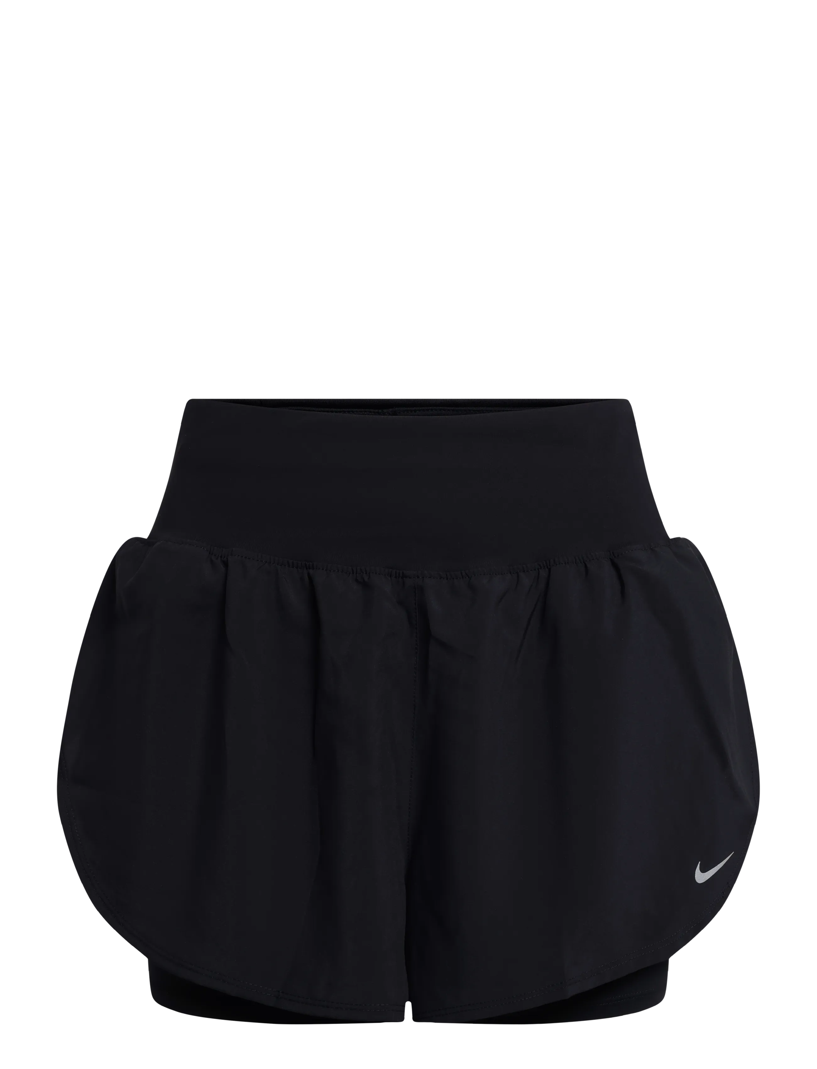Nike W NK FLOW DF HR 2N1 SHRT - Visa allt - BLACK/BLACK/REFLECTIVE SILV / black