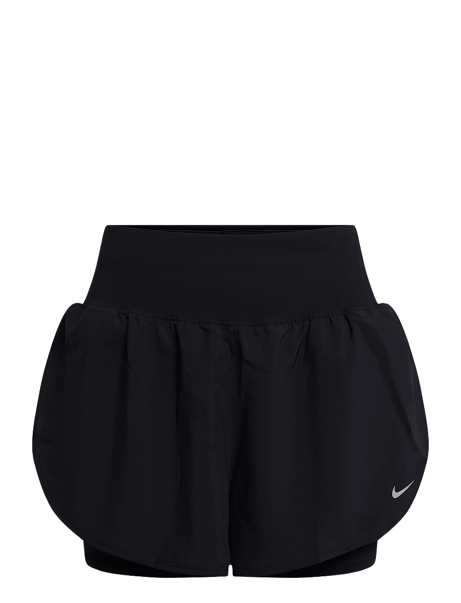 Nike - W NK FLOW DF HR 2N1 SHRT - träningsshorts - black/black/reflective silv - 0