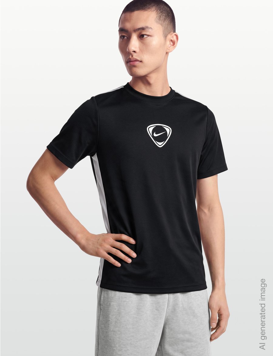 Nike - Nike Academy+ Men's Dri-FIT Short-Sleeve - longsleeved tops - black/white/white - 3