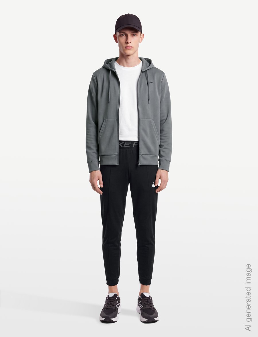 Nike - Nike Pro Dri-Fit Fleece Pant - running & training tights - black/smoke grey/white - 0