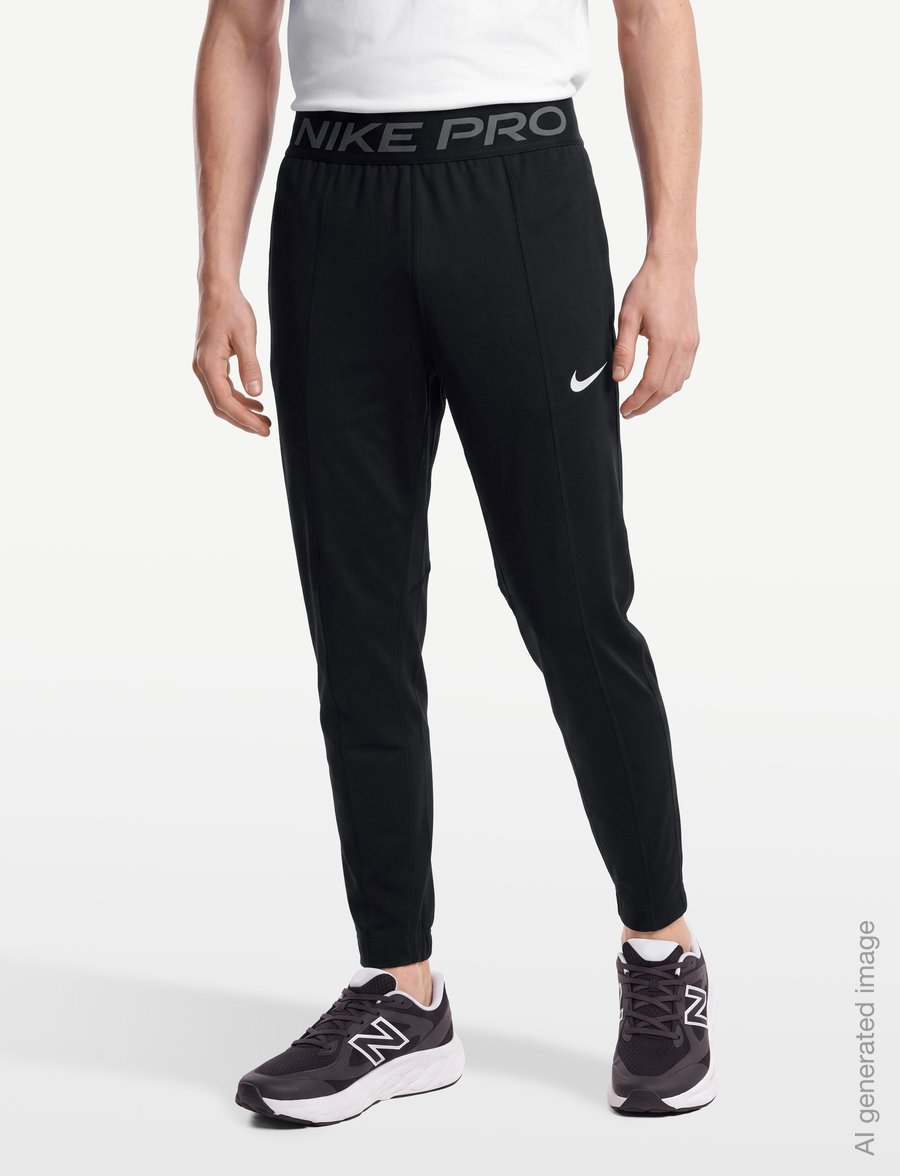 Nike - Nike Pro Dri-Fit Fleece Pant - running & training tights - black/smoke grey/white - 3
