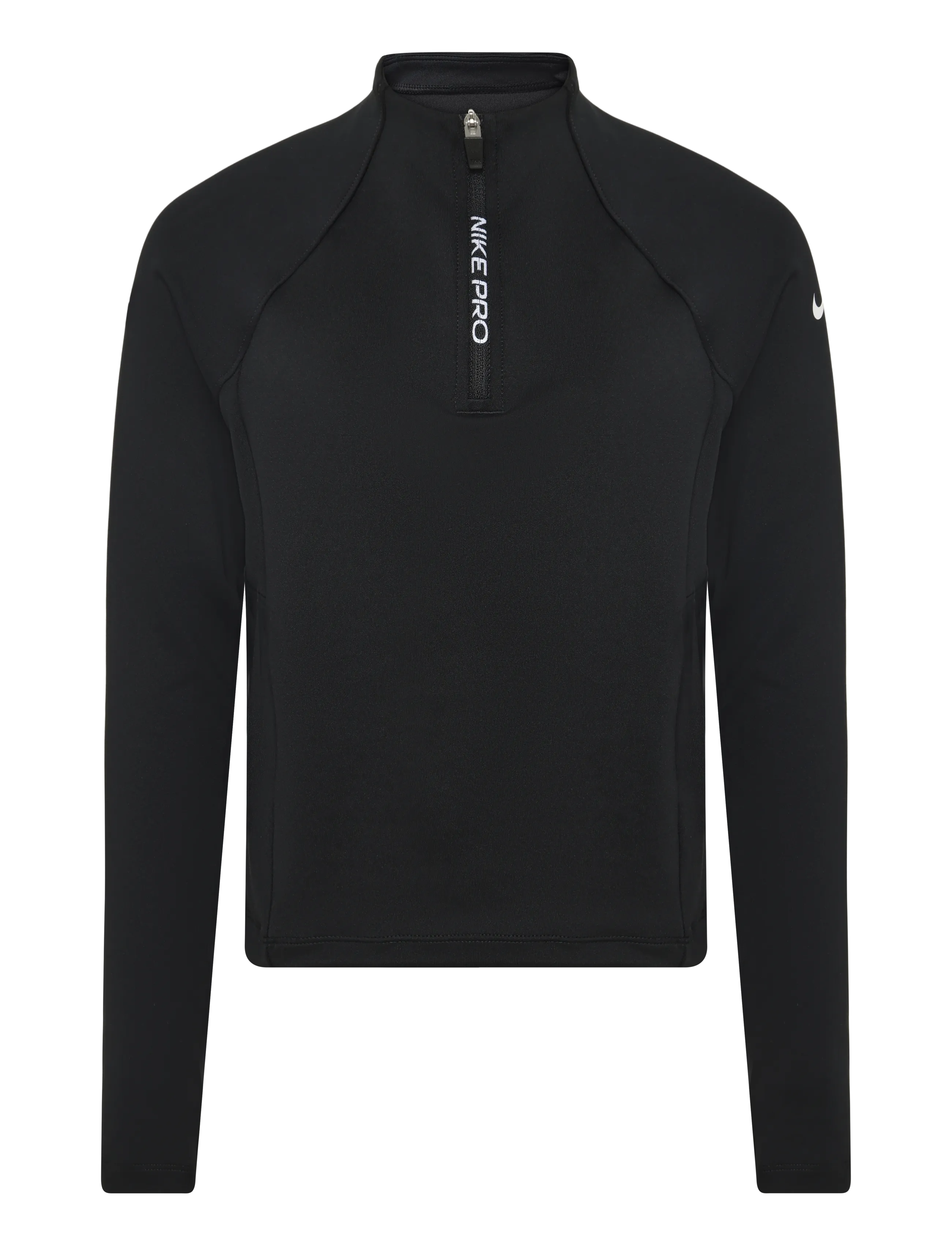Nike Pro Girl Dri-Fit Half-Zip, Børn, Half-Zip Træningstop, Sort, Str: 158-170