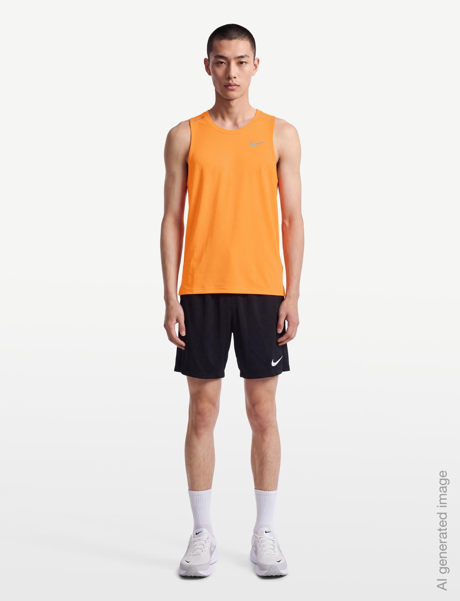 Nike - Nike Dri-Fit Miler Tank Top - tank tops - total orange/reflective silv - 0