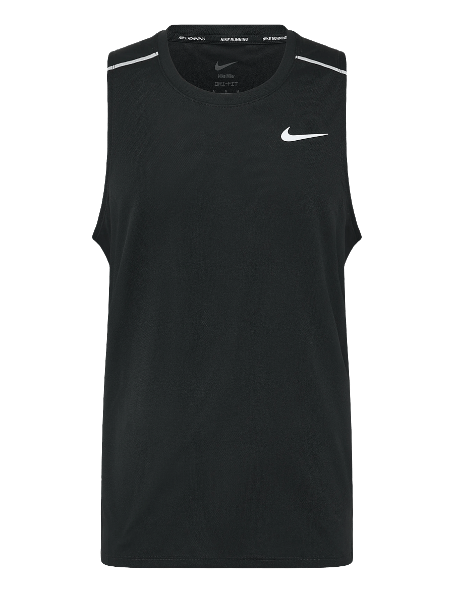 Nike - M NK DF MILER TANK TOP - tank tops - black/reflective silv - 0