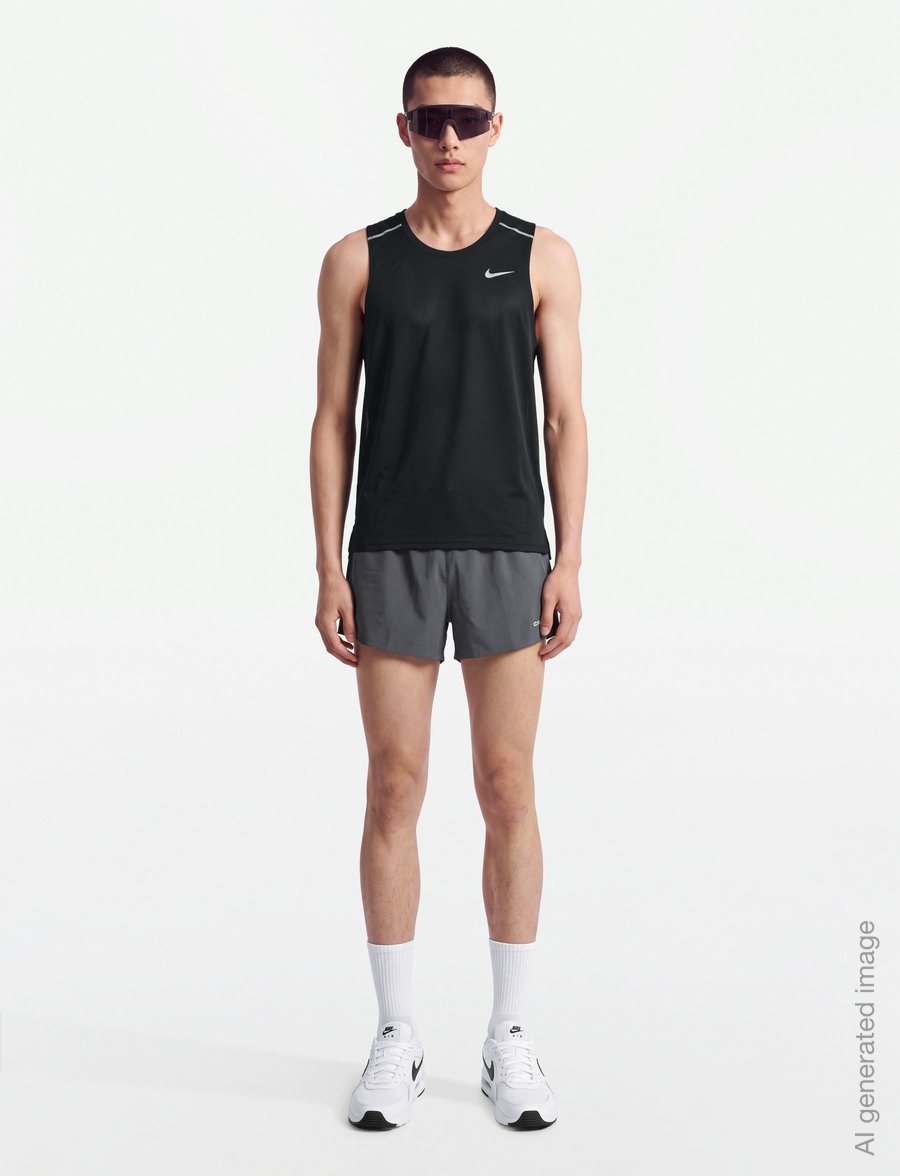 Nike - Nike Dri-Fit Miler Tank Top - tank tops - black/reflective silv - 0