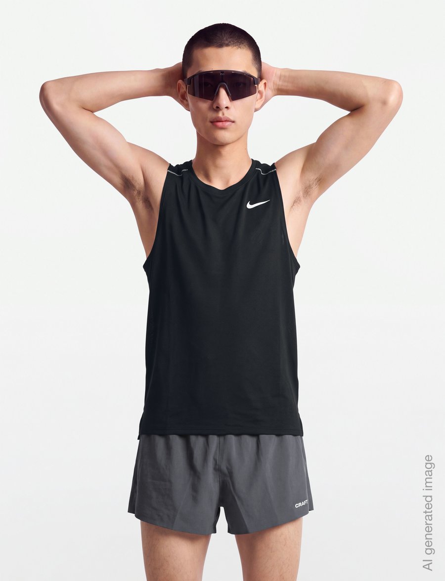 Nike - Nike Dri-Fit Miler Tank Top - tank tops - black/reflective silv - 3