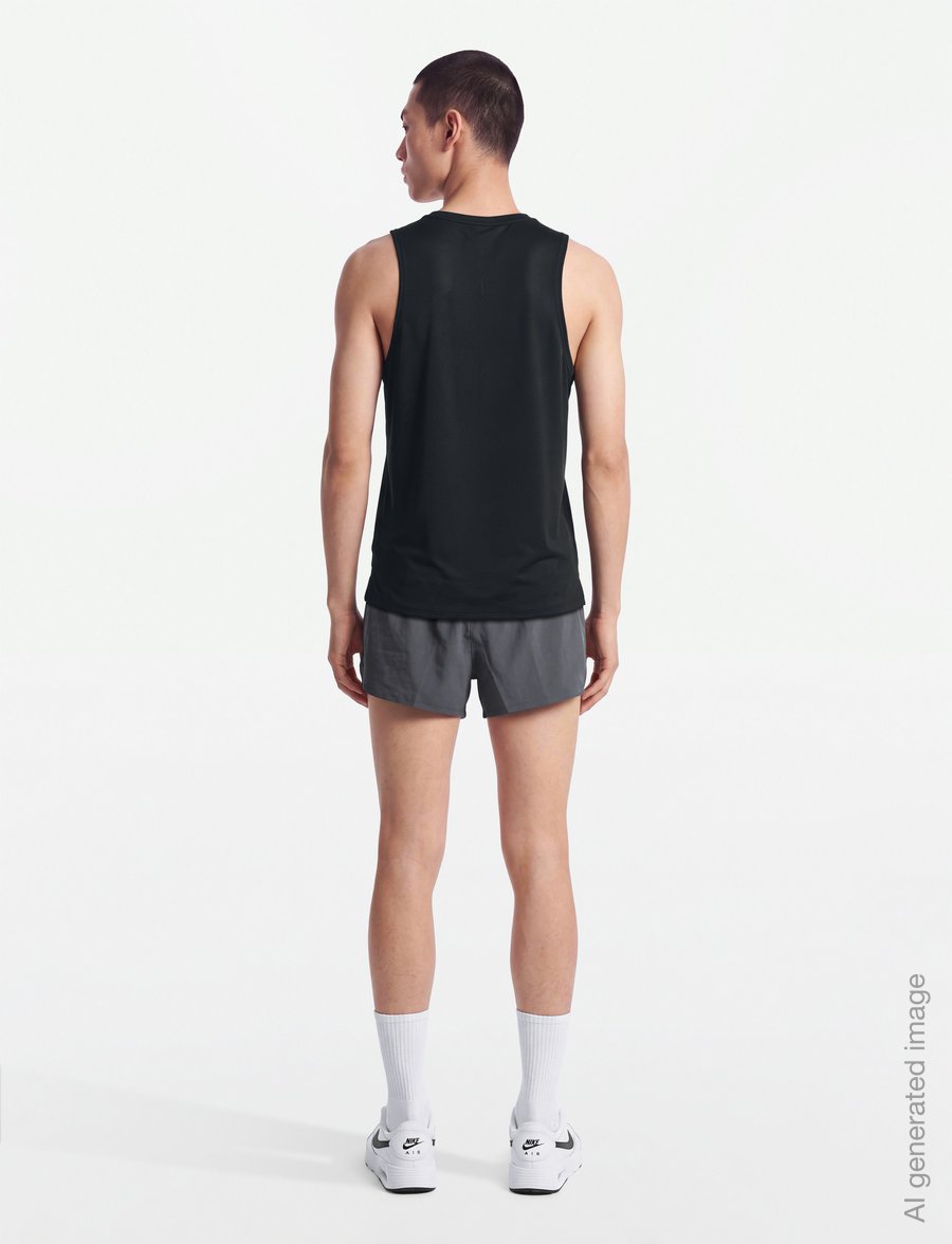 Nike - Nike Dri-Fit Miler Tank Top - tank tops - black/reflective silv - 4
