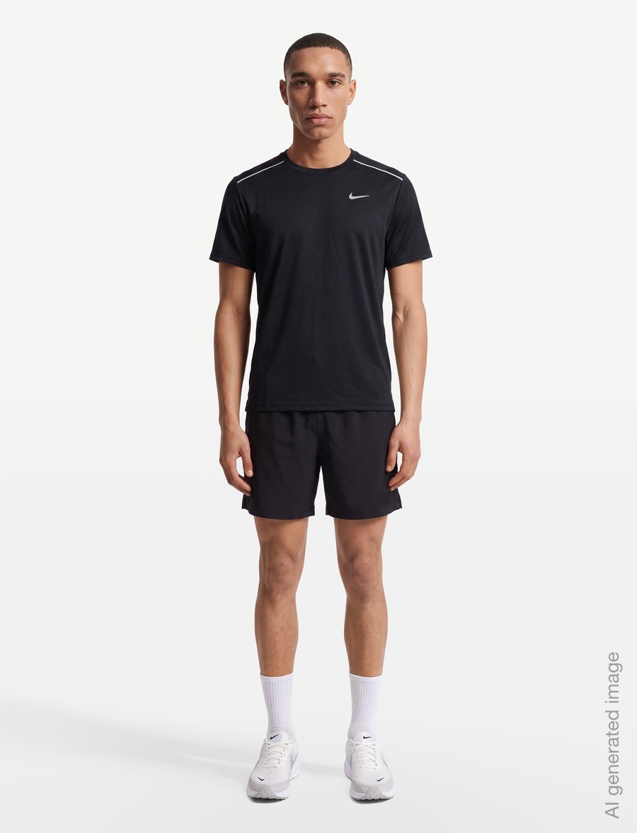 Nike - M NK DF UV MILER SS - t-shirts - black/black/reflective silv - 0