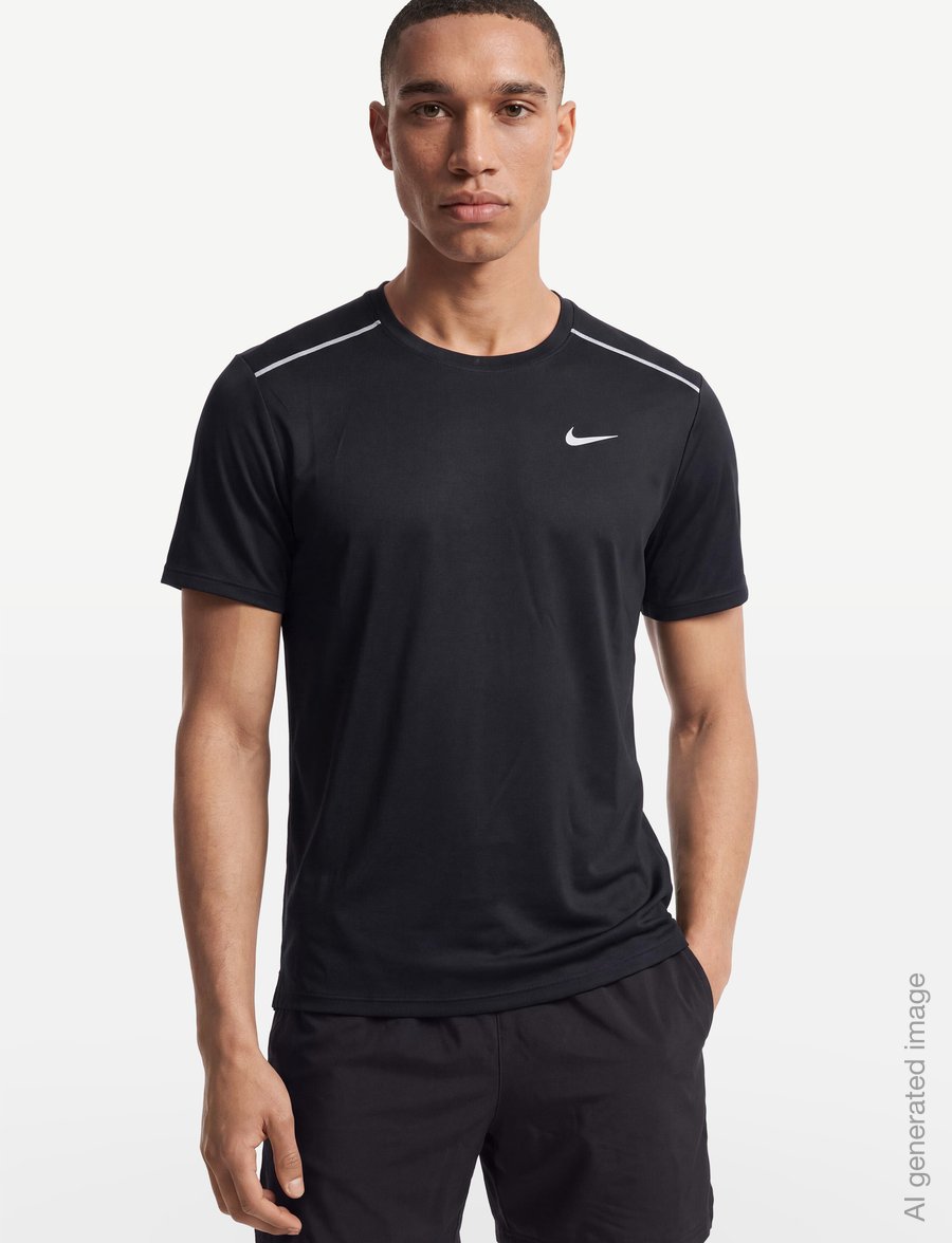 Nike - M NK DF UV MILER SS - t-shirts - black/black/reflective silv - 3