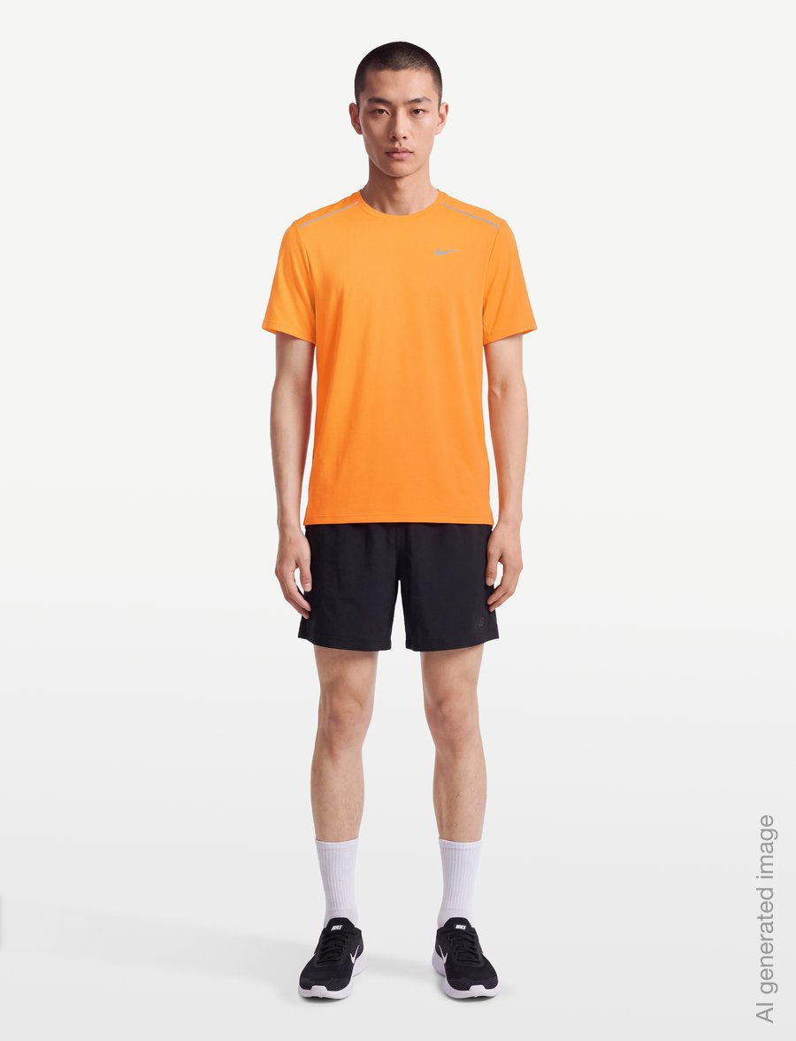 Nike - M NK DF UV MILER SS - t-särgid - total orange/reflective silv - 0