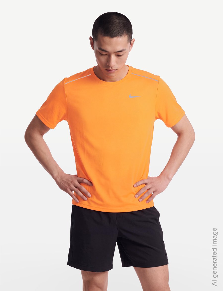 Nike - M NK DF UV MILER SS - t-särgid - total orange/reflective silv - 3
