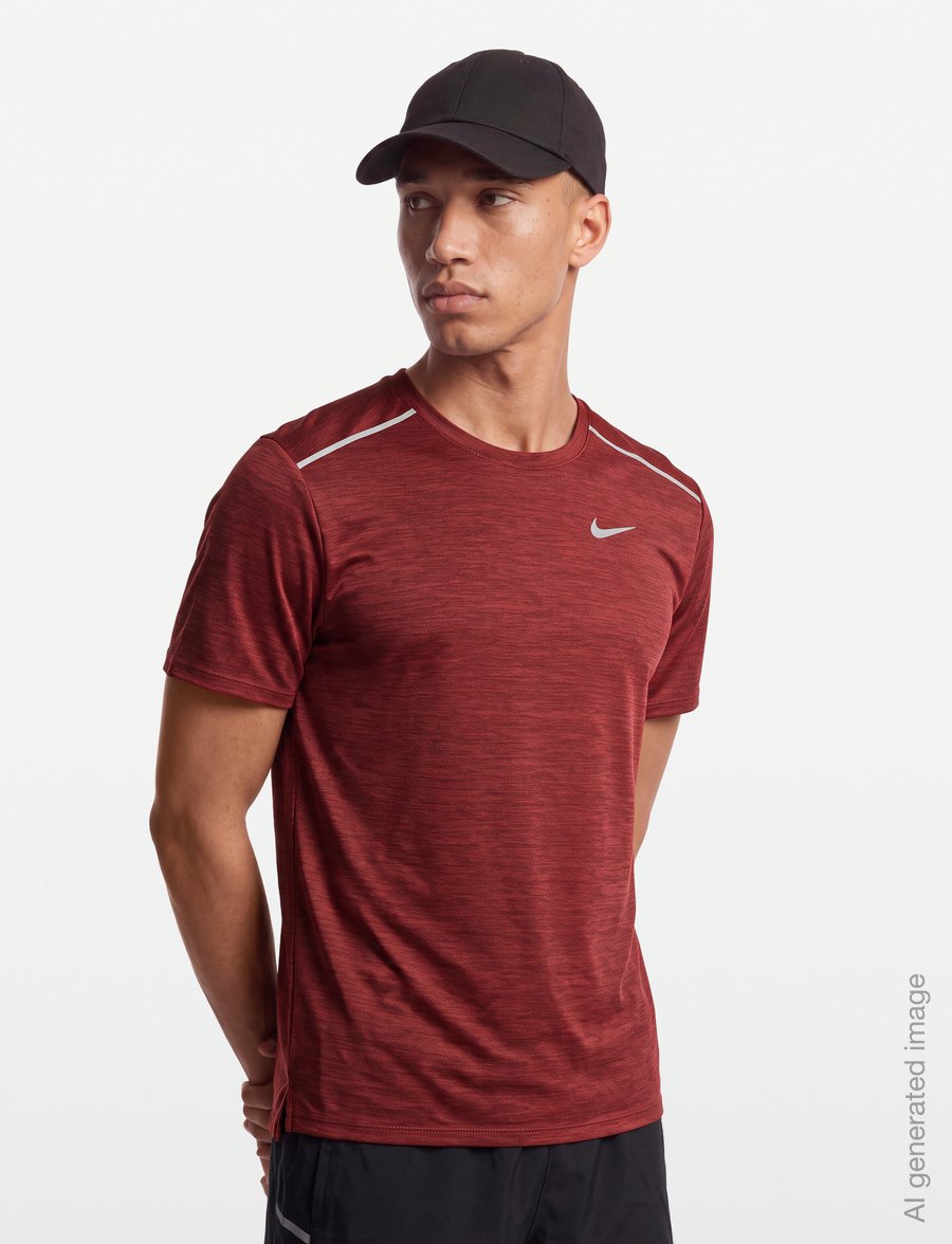 Nike - M NK DF UV MILER SS - t-särgid - tough red/mystic dates/reflect - 3