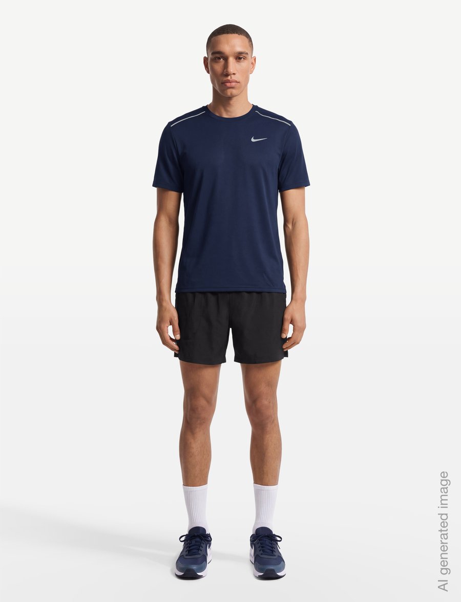 Nike - M NK DF UV MILER SS - t-shirts - midnight navy/obsidian/reflect - 0
