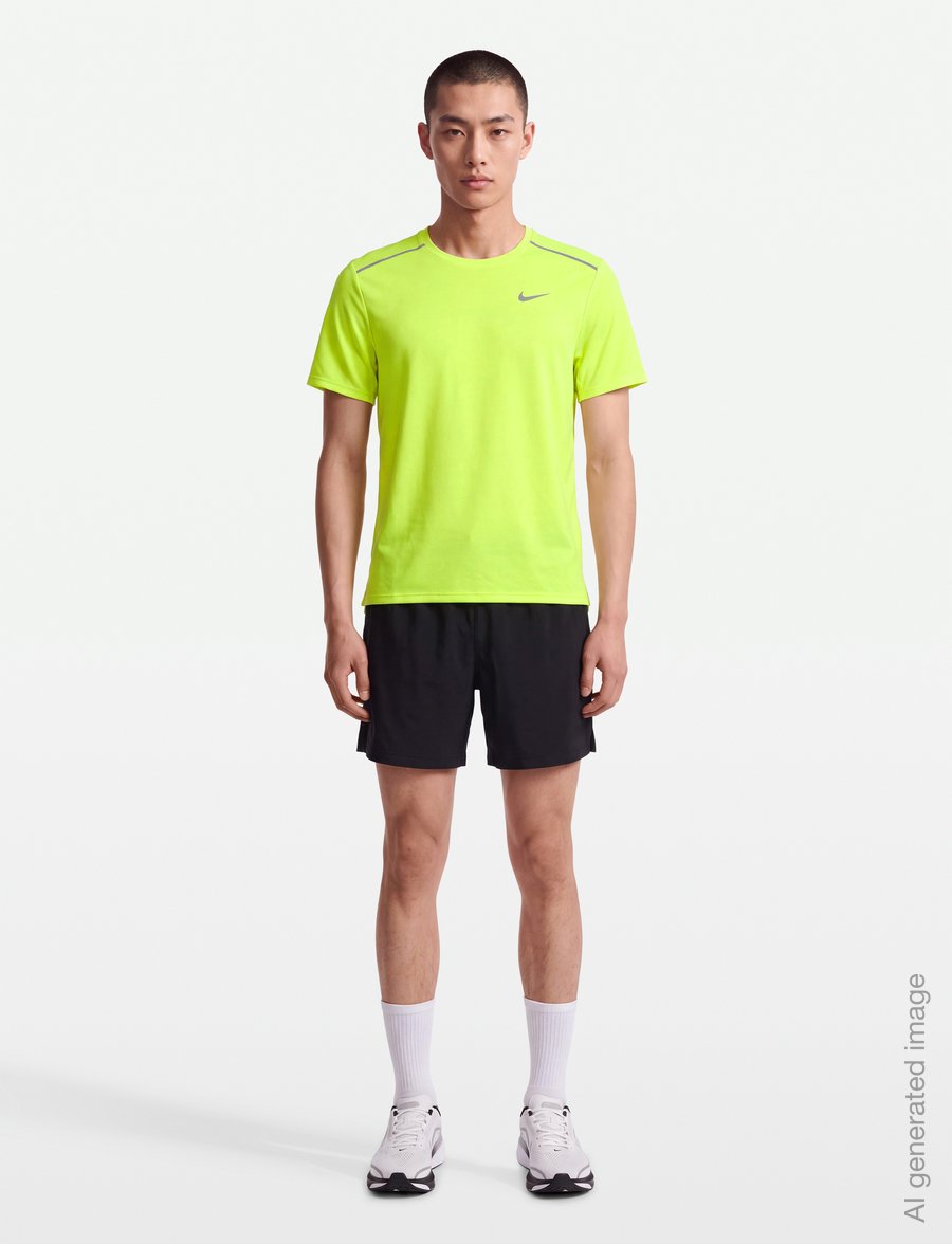 Nike - M NK DF UV MILER SS - t-särgid - volt ice/barely volt/reflectiv - 0
