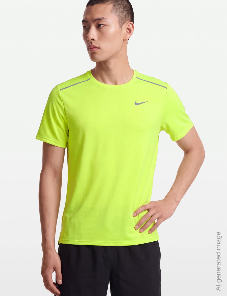 Nike - M NK DF UV MILER SS - t-särgid - volt ice/barely volt/reflectiv - 3