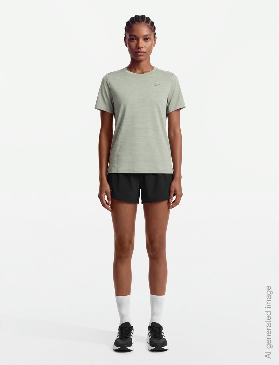 Nike - Nike Dri-Fit Miler Top - sportoberteile - spruce fog/barely green/reflec - 4