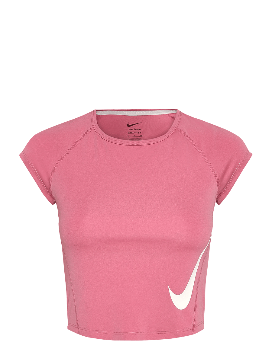 Nike - Nike Tempo Swoosh Run Top - crop tops - peony/photon dust/reflective s - 0