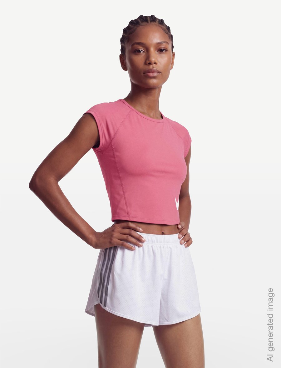 Nike - Nike Tempo Swoosh Run Top - crop-tops - peony/photon dust/reflective s - 3