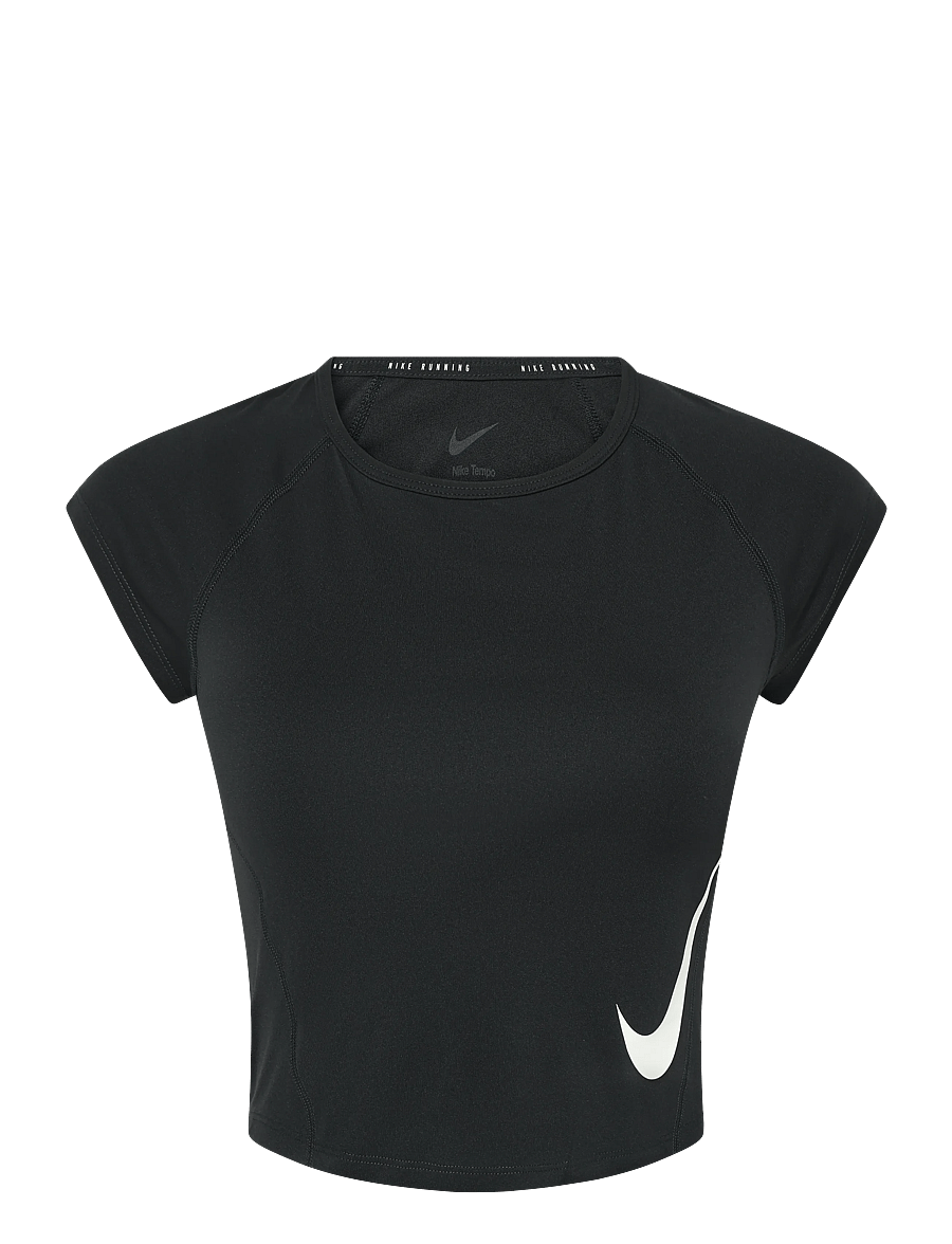 Nike - W NK TEMPO SWOOSH RUN DF SS - t-shirts - black/white/reflective silv/wh - 0