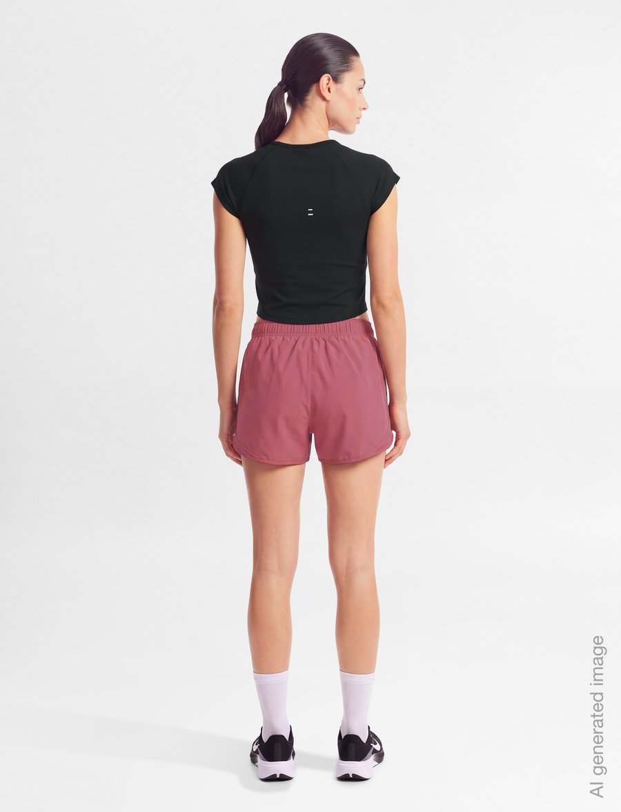 Nike - Nike Tempo Swoosh Run Top - crop tops - black/white/reflective silv/wh - 4