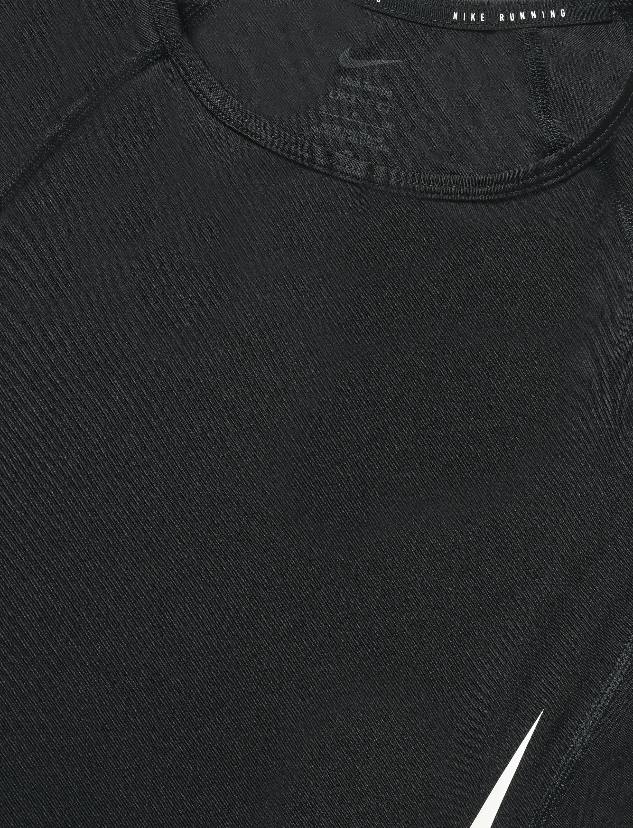 Nike - W NK TEMPO SWOOSH RUN DF SS - t-shirts - black/white/reflective silv/wh - 2