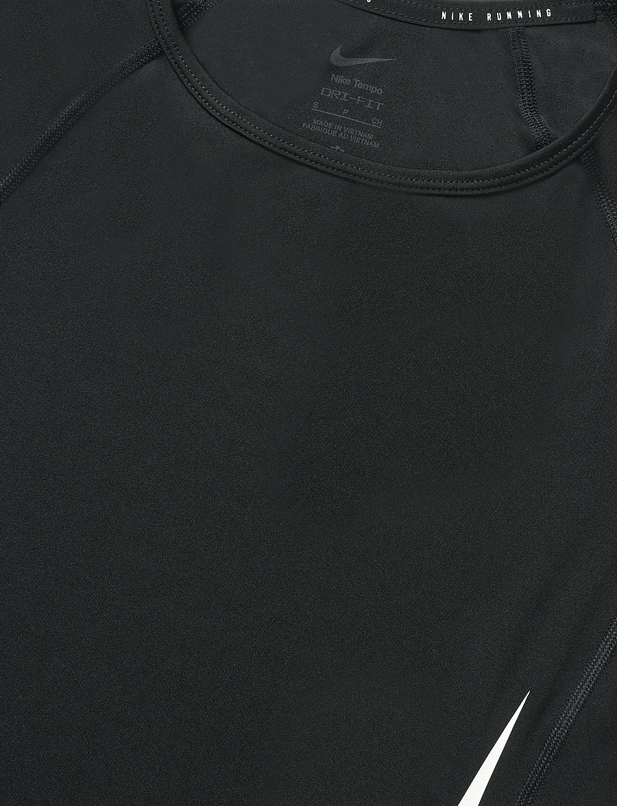 Nike - W NK TEMPO SWOOSH RUN DF SS - t-shirts - black/white/reflective silv/wh - 2