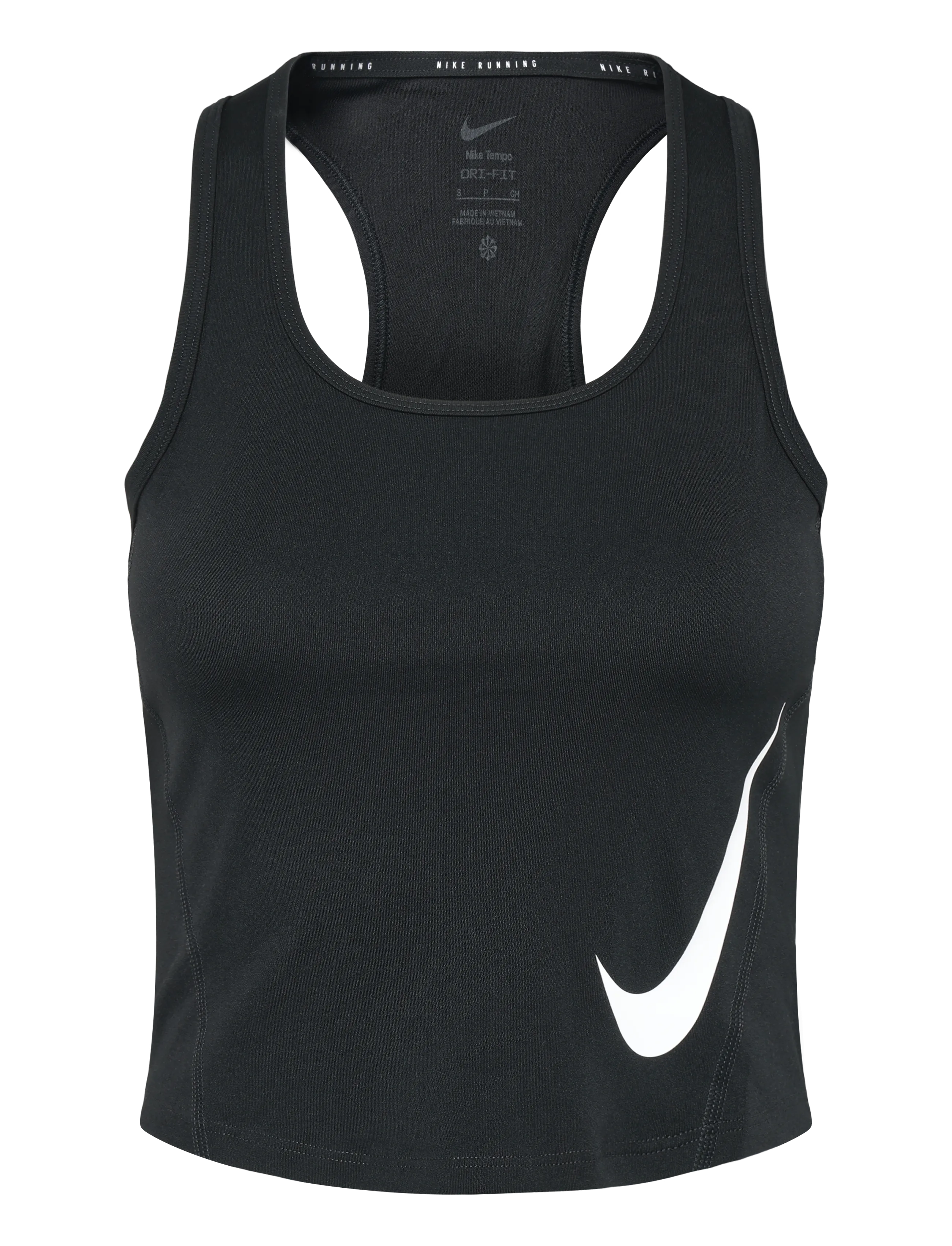 Nike W NK TEMPO SWOOSH RUN DF TANK - Vaata kõiki - BLACK/REFLECTIVE SILV/WHITE / black