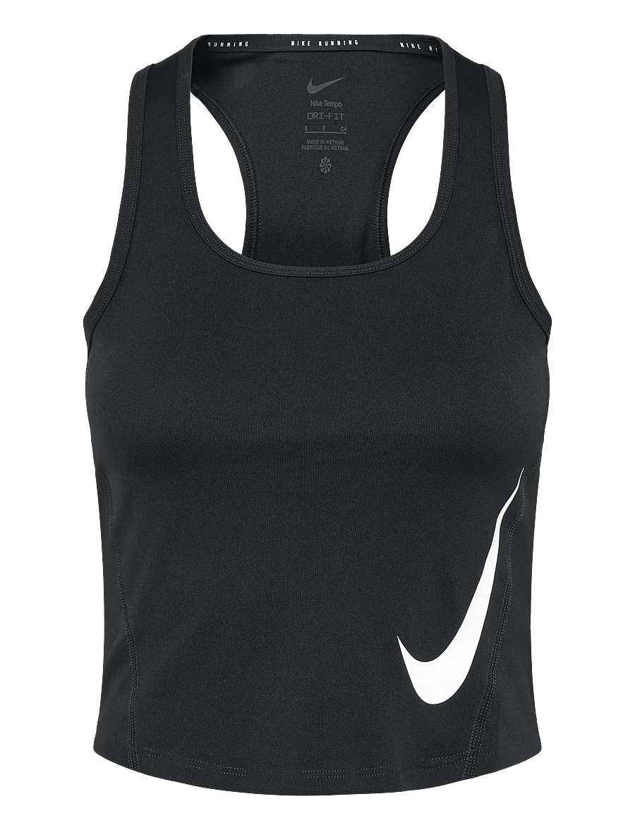 Nike - W NK TEMPO SWOOSH RUN DF TANK - crop tops - black/reflective silv/white - 0