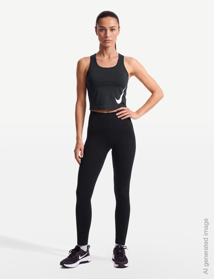 Nike - W NK TEMPO SWOOSH RUN DF TANK - crop-tops - black/reflective silv/white - 0