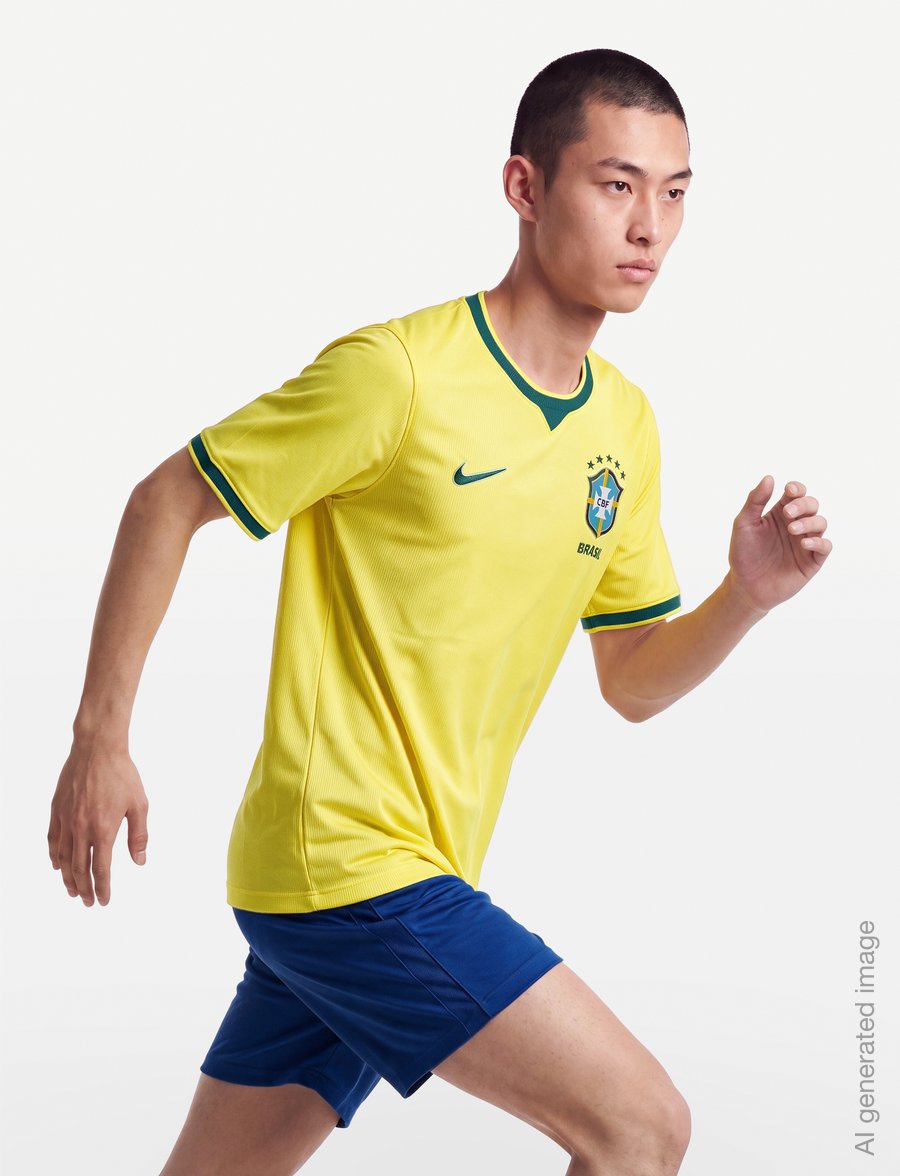 Nike - Brazil National Team 2026 Stadium Home - fodboldtrøjer - canary/light menta/geode teal - 3