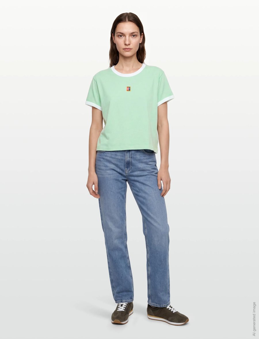 Nike - W NK SS TEE HRTG RCQT RNGR MOD - topi un t-krekli - steam/barely green - 0
