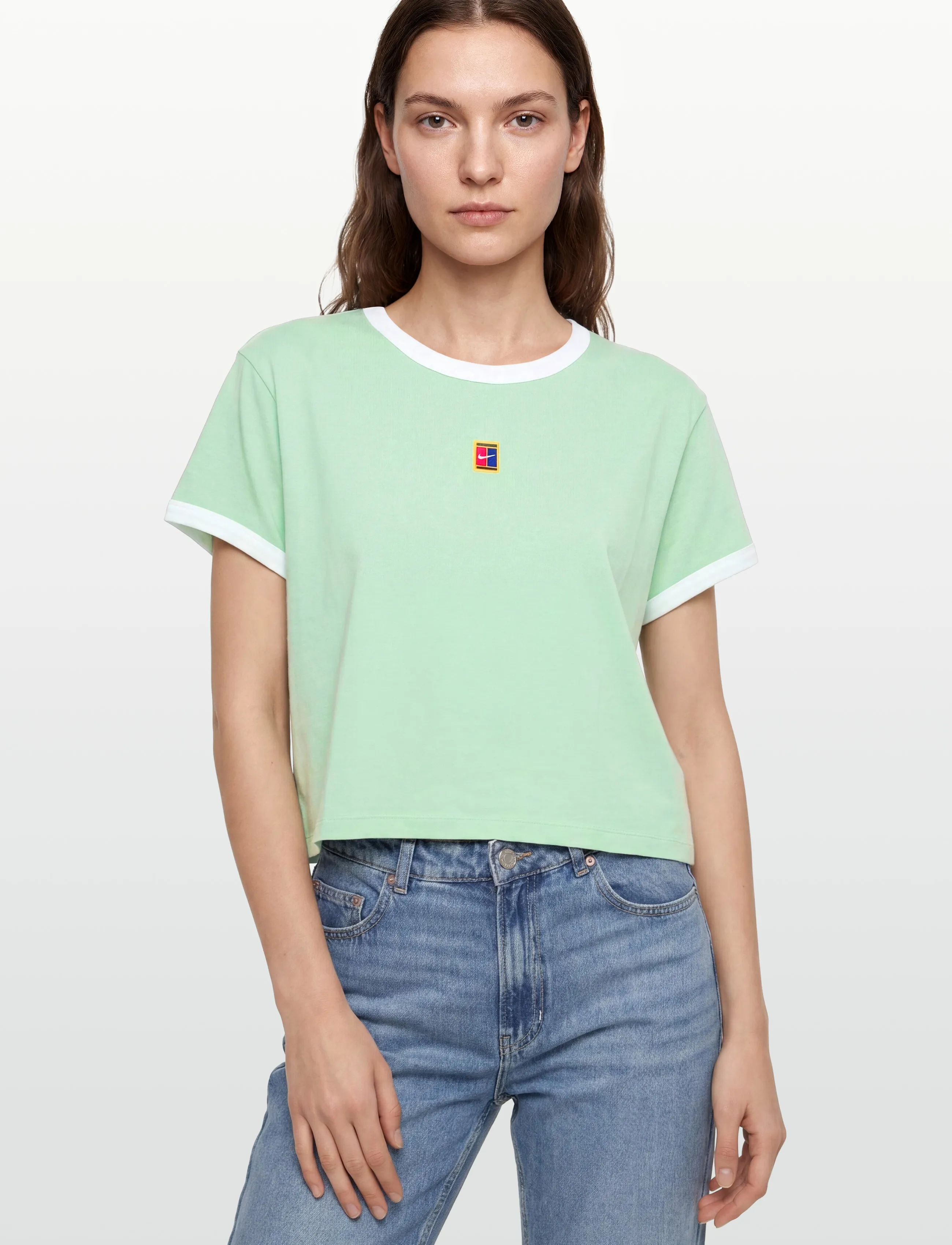 Nike - W NK SS TEE HRTG RCQT RNGR MOD - steam/barely green - 3
