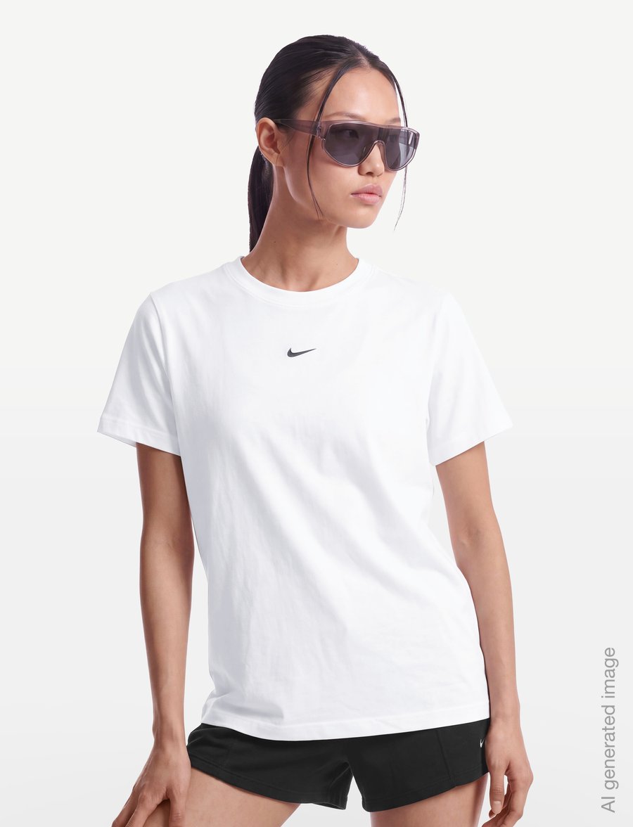 Nike - W NSW CLASSIC SS TEE - t-shirts - white/black - 3
