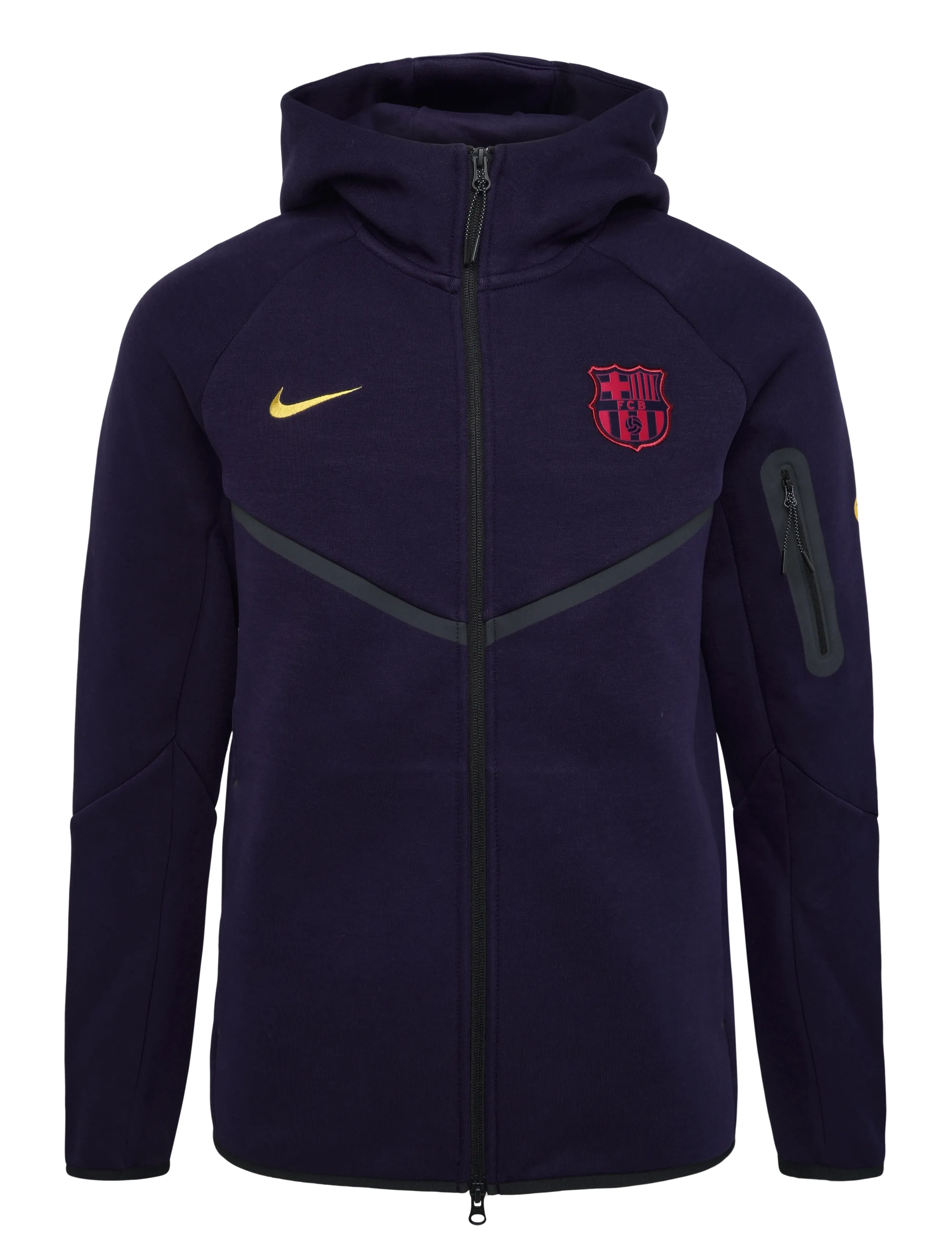 Nike FC Barcelona Nike Tech Fleece Full-Zip Hoodie - Sportmode - BLACKENED BLUE/MINERAL YELLOW / navy