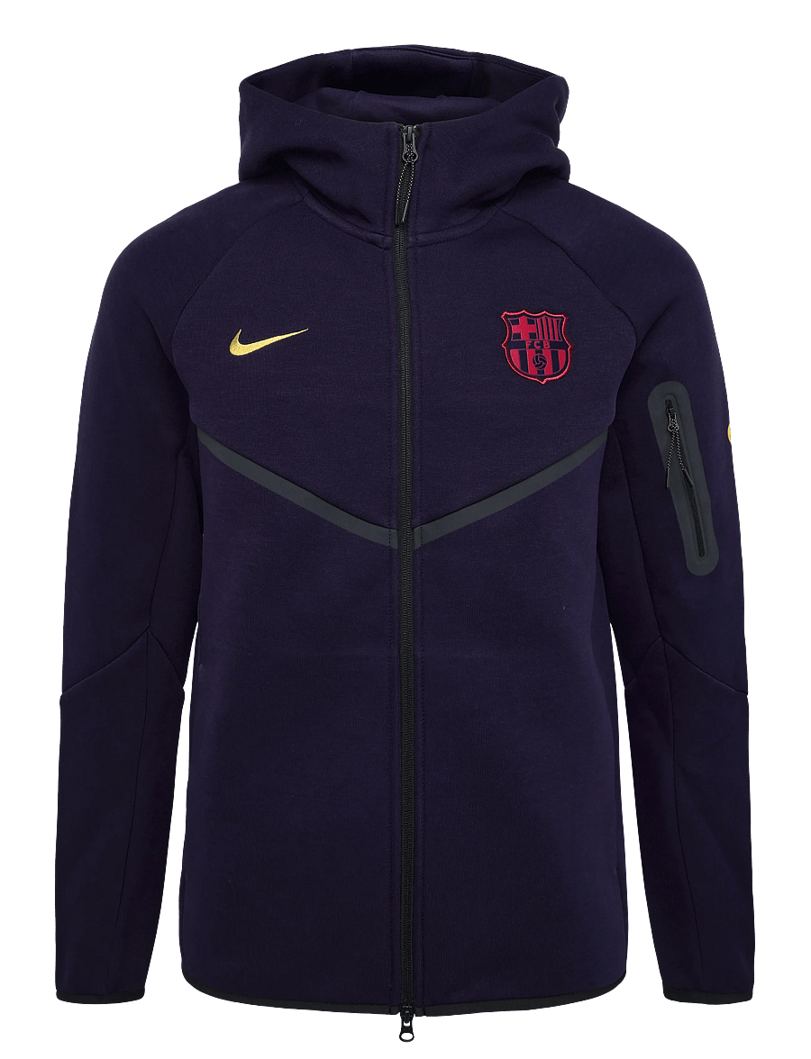 Nike - FC Barcelona Nike Tech Fleece Full-Zip Hoodie - sweatshirts - blackened blue/mineral yellow - 0