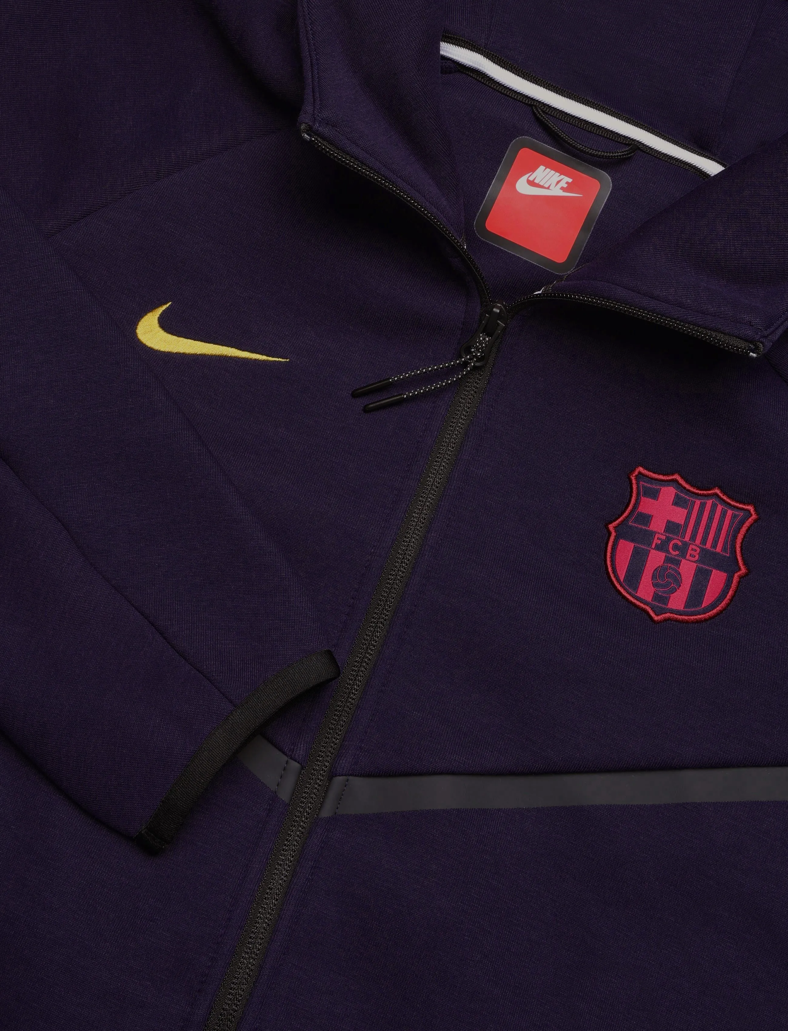 Nike - FC Barcelona Nike Tech Fleece Full-Zip Hoodie - sweatshirts - blackened blue/mineral yellow - 2