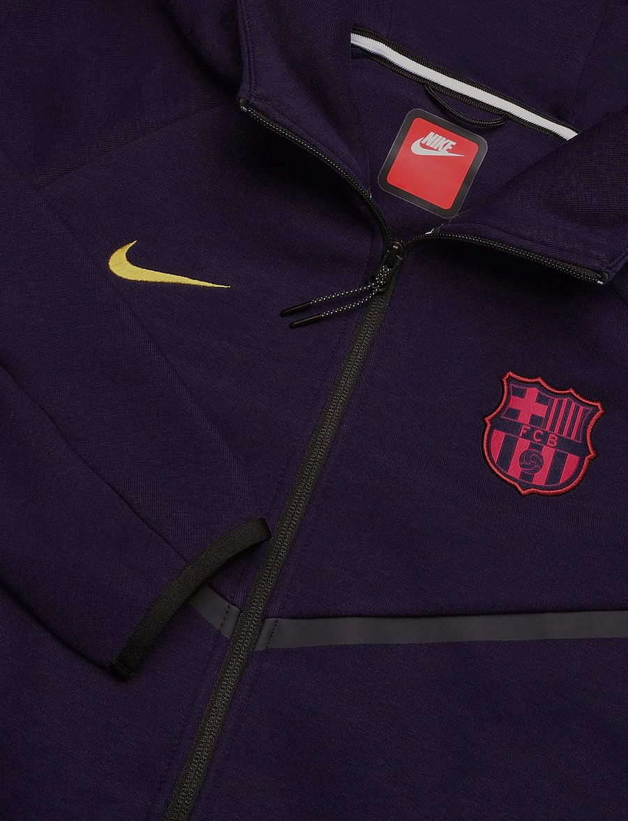 Nike - FC Barcelona Nike Tech Fleece Full-Zip Hoodie - sweatshirts - blackened blue/mineral yellow - 2