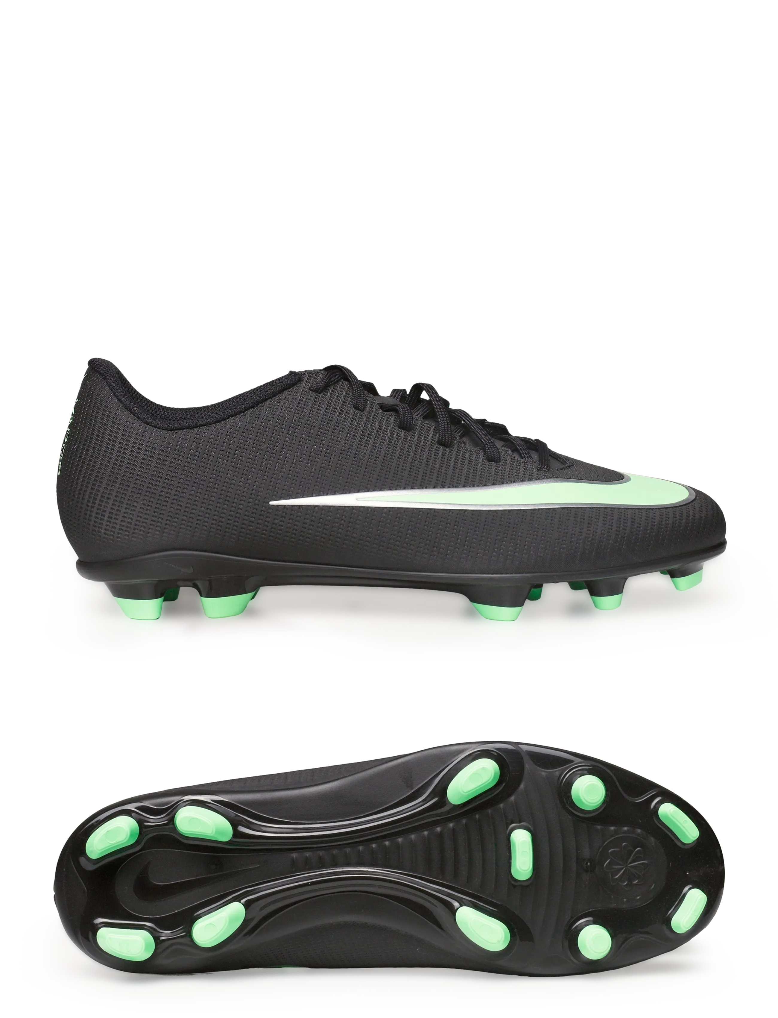 Nike VAPOR 17 CLUB FG/MG - Football boots - BLACK/ILLUSION GREEN-BLACK / black