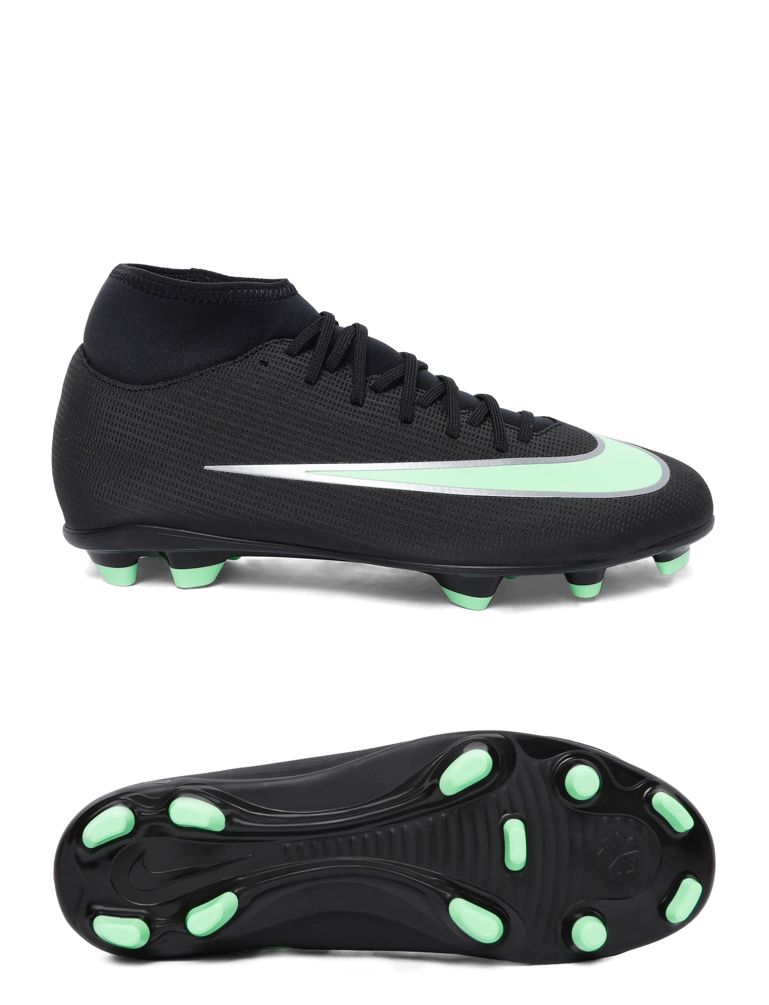 Nike - SUPERFLY 11 CLUB FG/MG - fodboldstøvler - black/illusion green-black - 2