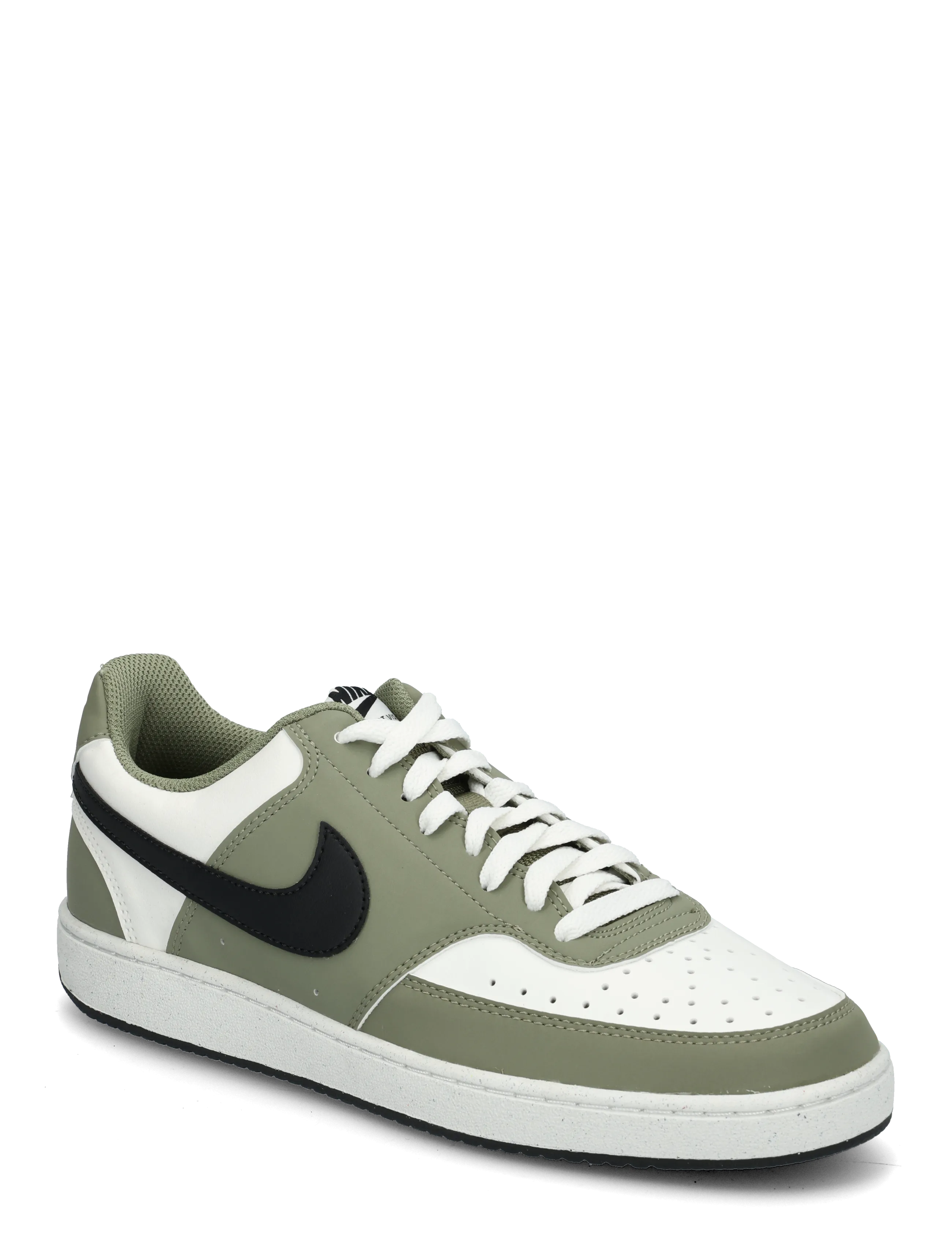 Nike NIKE COURT VISION LO P NBK - Shoes - SUMMIT WHITE/BLACK-SILVER SAGE / khaki/green