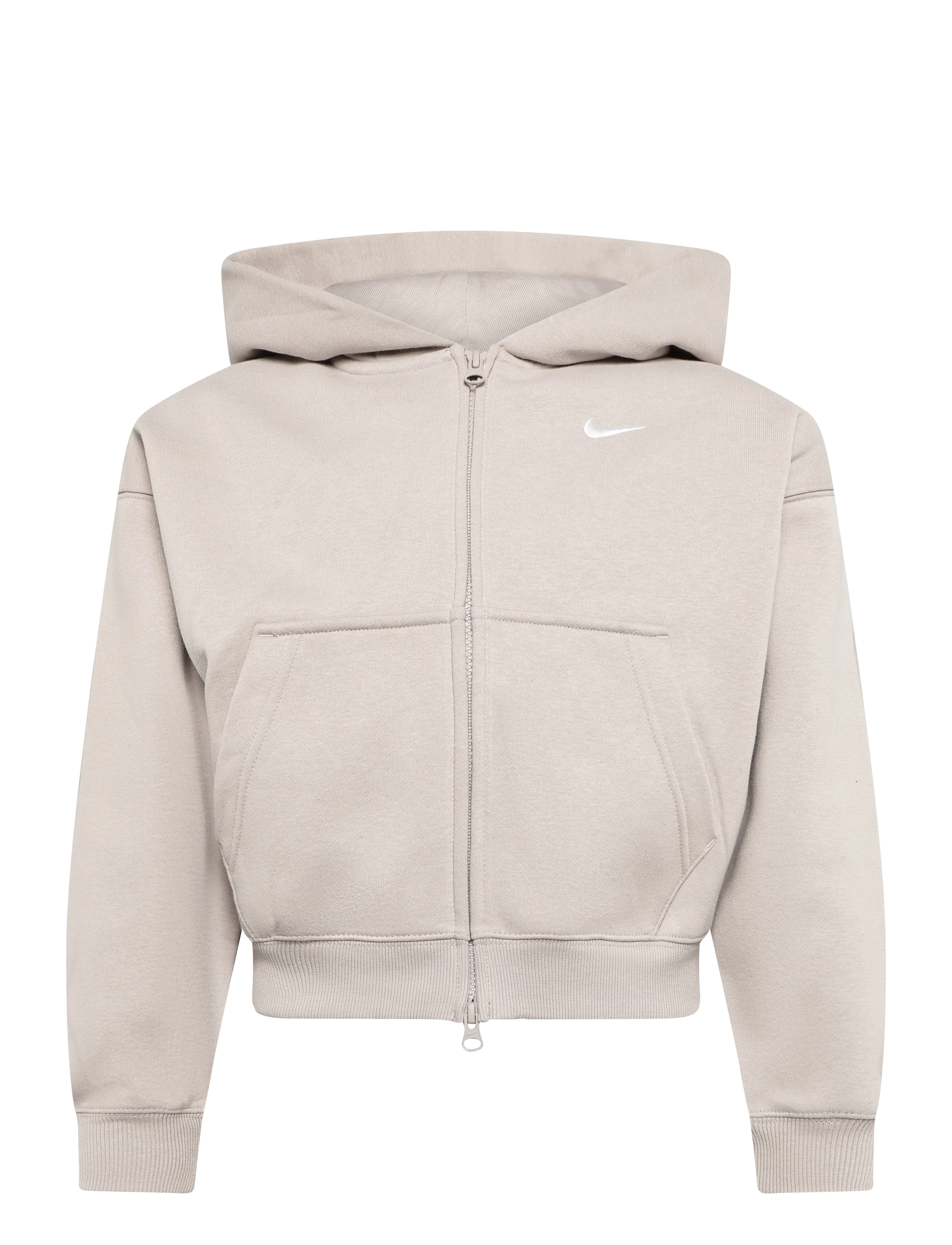 Nike G Nsw Studio Flc Os Fz Hd, Børn, Lynlåshættetrøje, Beige, Str: 128-137
