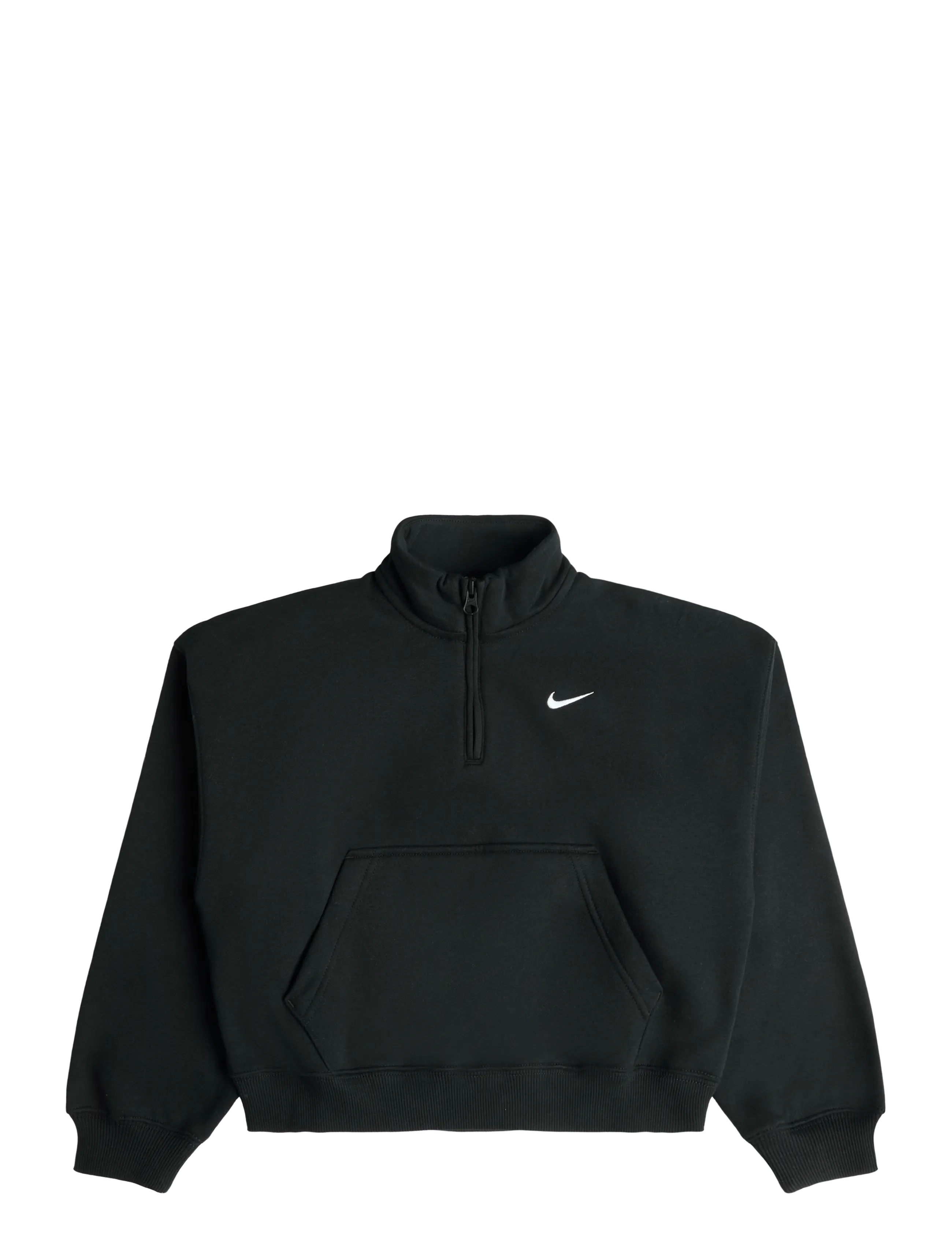 Nike G NSW STUDIO FLC QZ OS TOP - Sweatshirts - BLACK/WHITE / black
