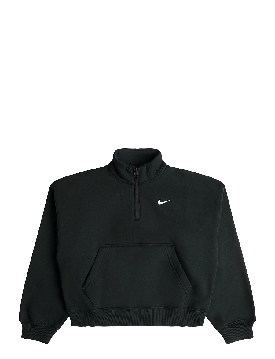 Nike - G NSW STUDIO FLC QZ OS TOP - dressipluusid - black/white - 0