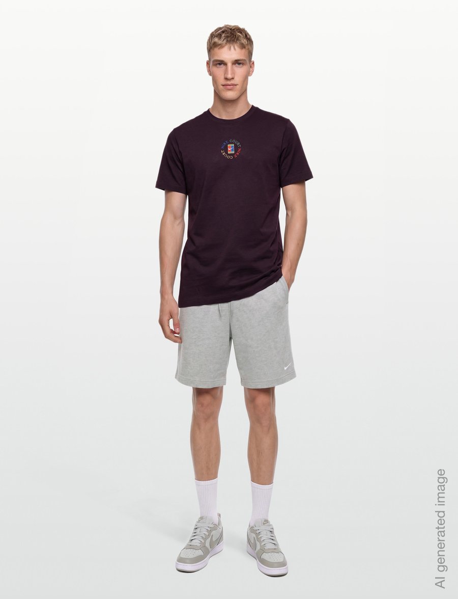 Nike - M NKCT DF TEE STD HERITAGE - t-shirts - burgundy ash - 0