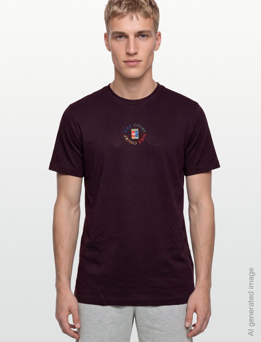 Nike - M NKCT DF TEE STD HERITAGE - t-shirts - burgundy ash - 3