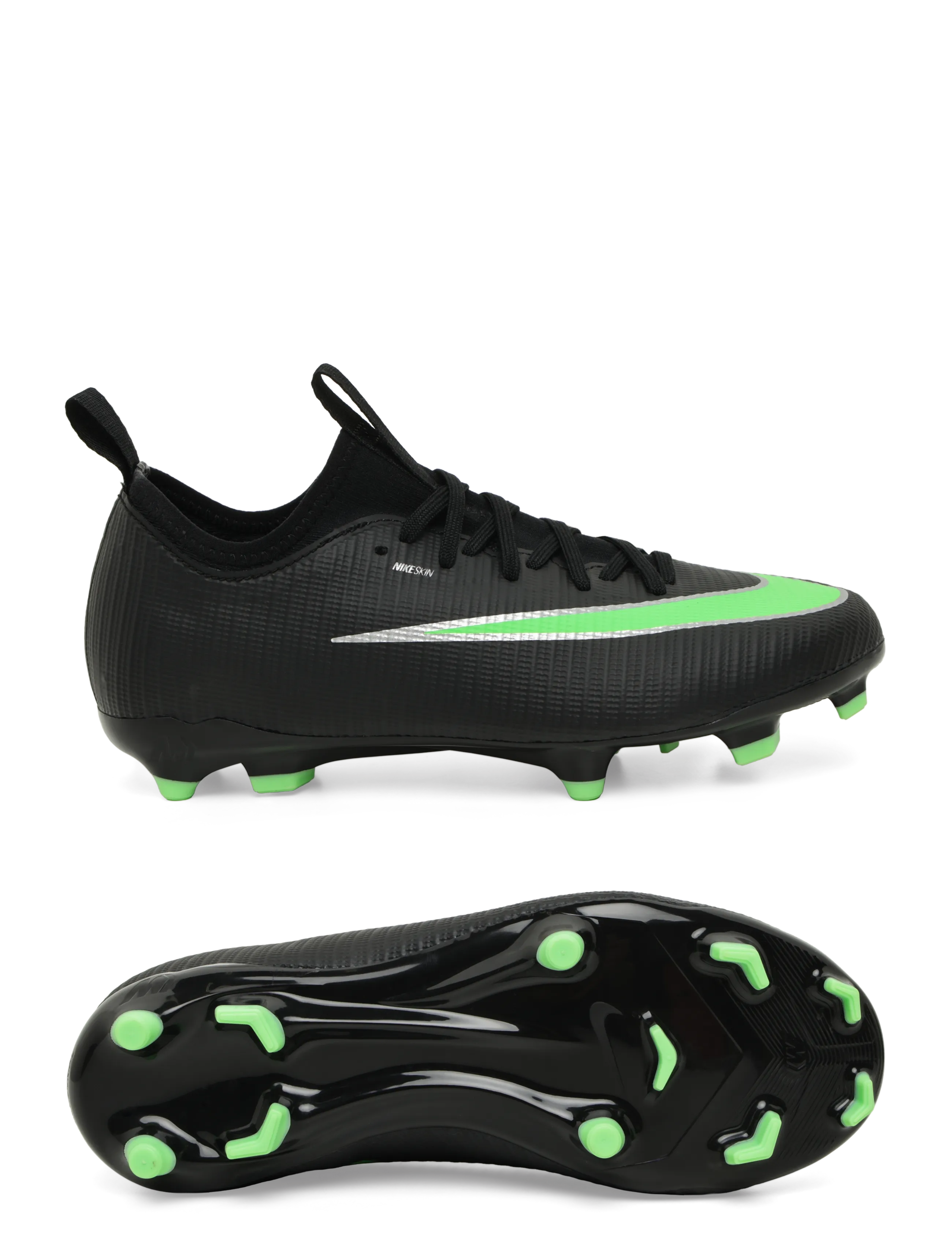 Nike JR VAPOR 17 ACADEMY FG/MG - Schuhe - BLACK/ILLUSION GREEN-BLACK / black