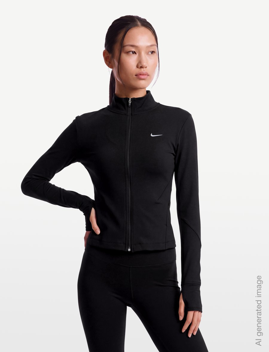 Nike - W NK SWIFT DF FZ JKT - träningsjackor - black/reflective silv - 3