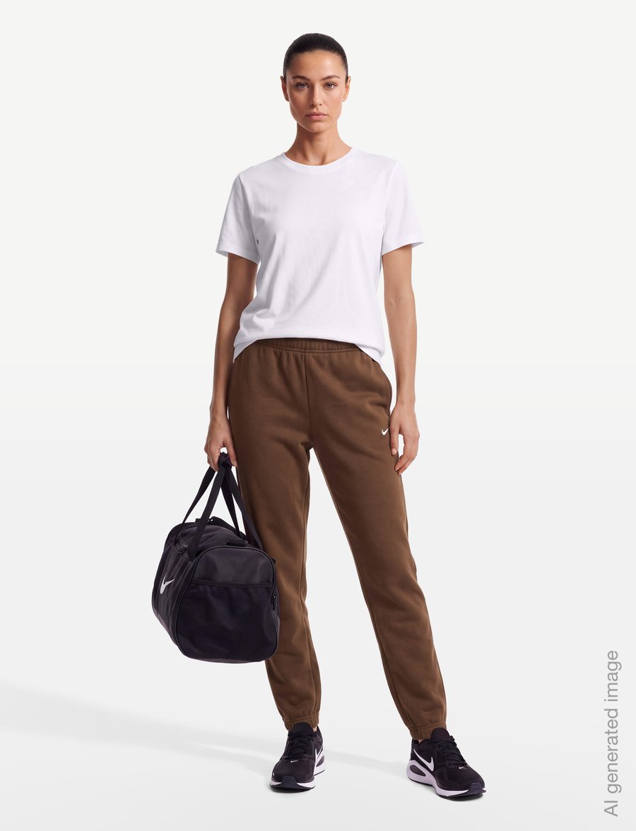 Nike - W NK STDO FLC MW MR STD CF PNT - training pants - cacao wow/sail - 0