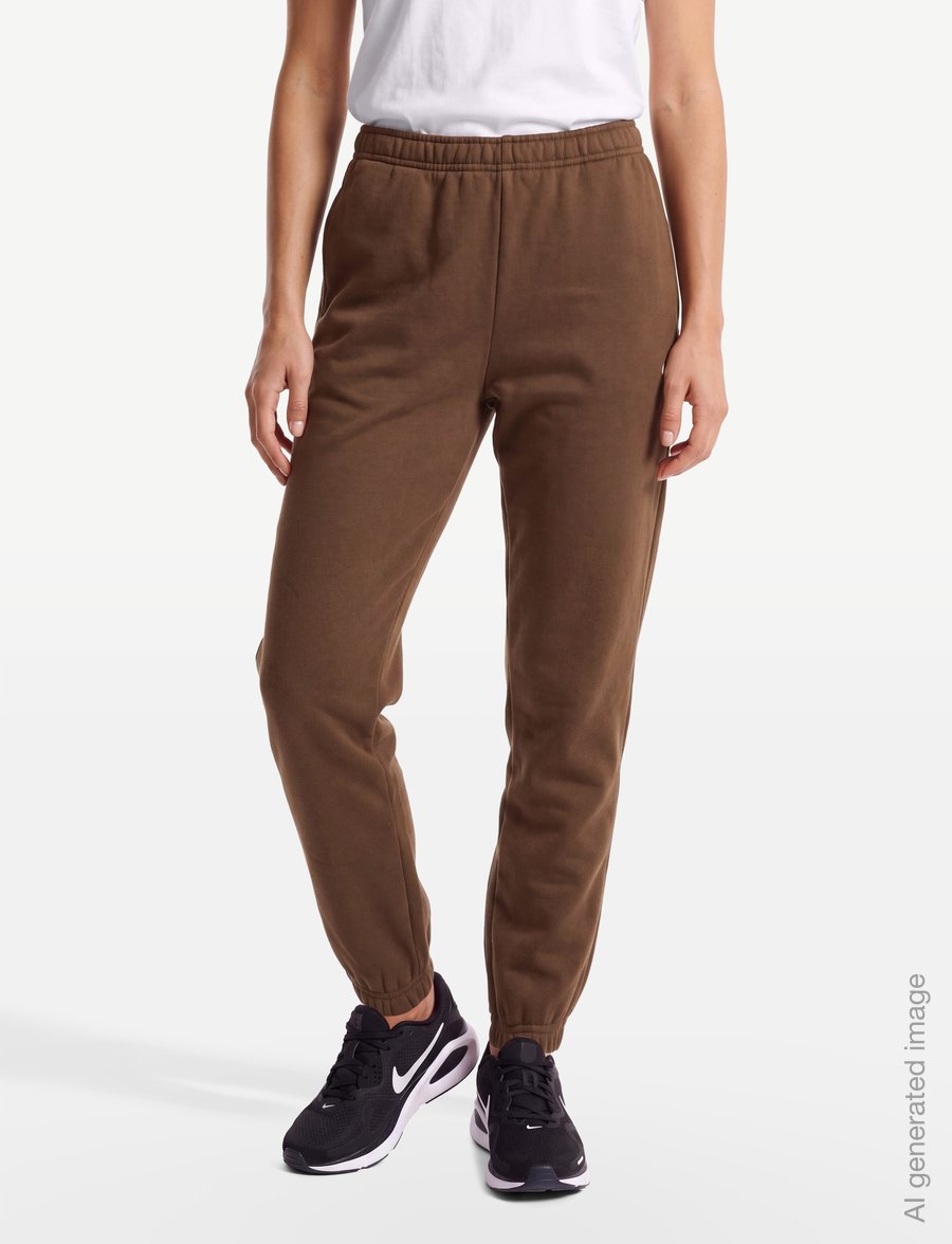 Nike - W NK STDO FLC MW MR STD CF PNT - training pants - cacao wow/sail - 3